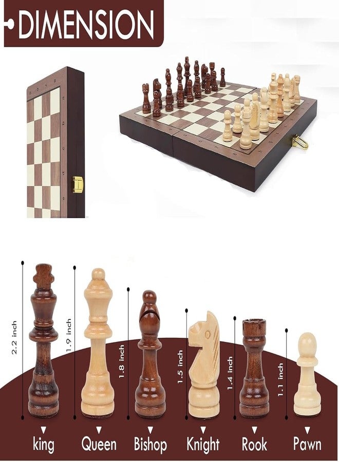 SPOCCO | 12"X12" Magnetic Wooden Chess Board Set with 32 Magnetic Pieces | Portable Chess Board Game Compact & Folding - Classic Travel Chess for Kids & Adults | CM146 - Image 4
